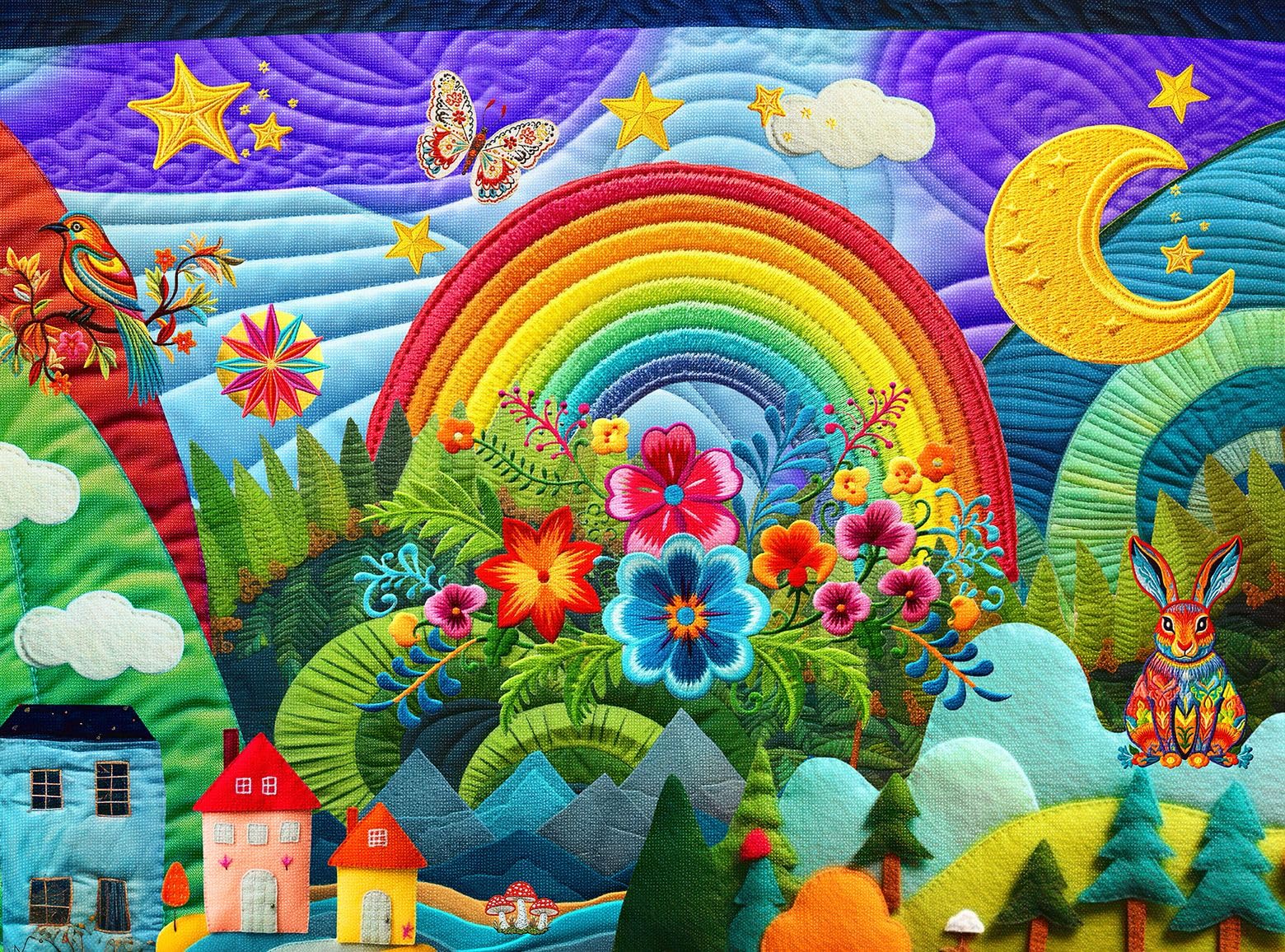 Springbok's Summer Adventure Quilt 1000 Piece Puzzle for Adults Features Imagery of an Amazing and Colorful Quilt Featuring a Summer Scene and The Tools Used to Create It.