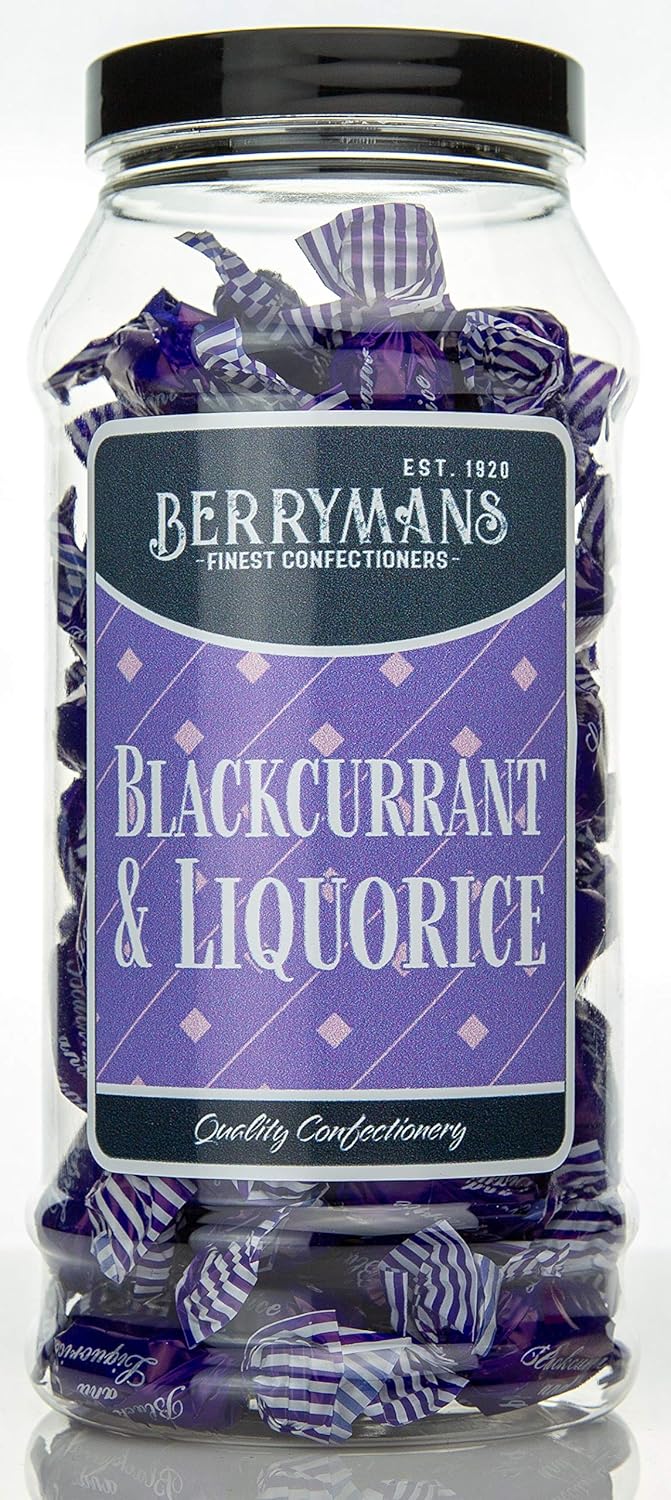 Original Blackcurrant & Liquorice Retro Boiled Sweets Gift Jar By