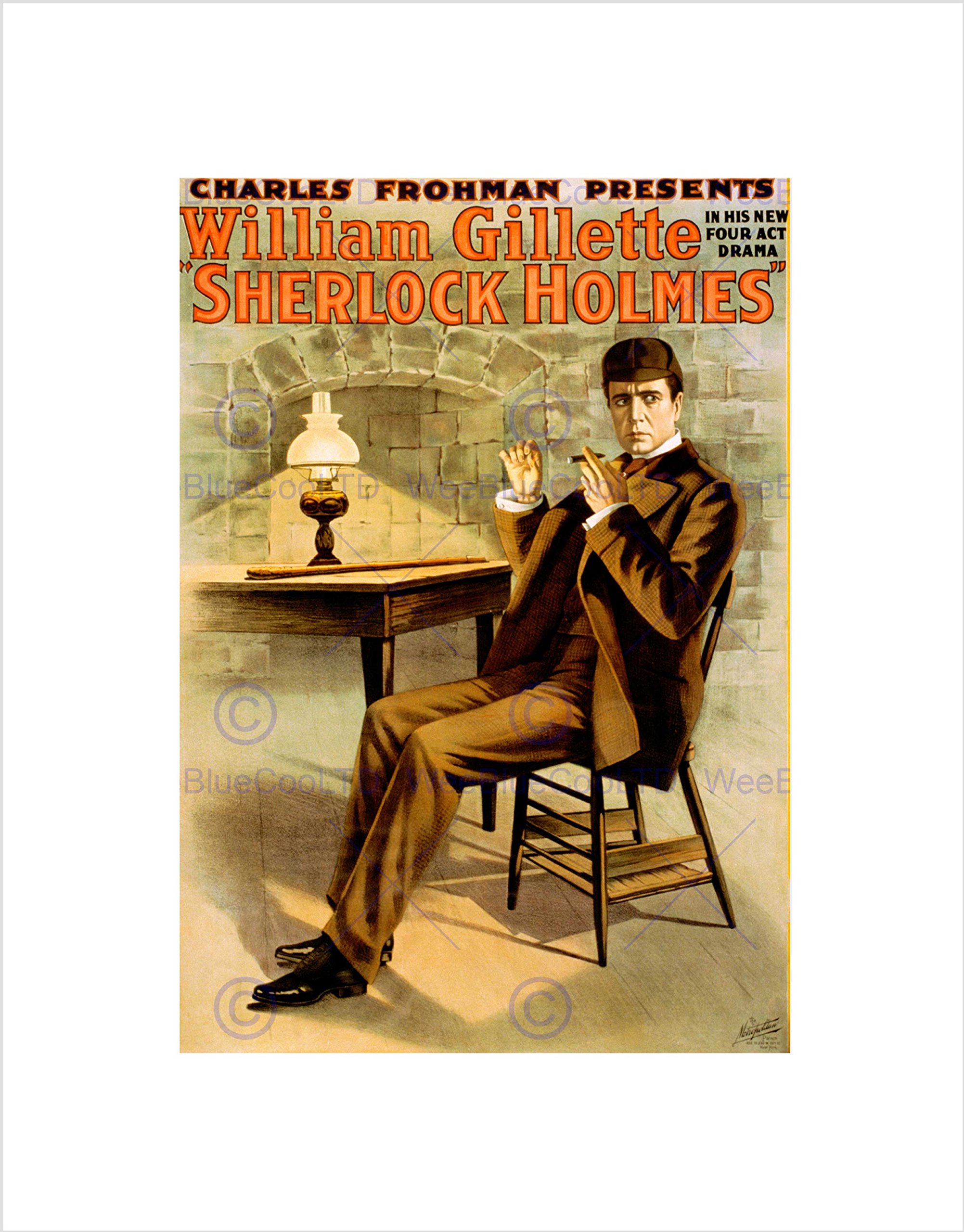 Wee Blue Coo THEATRE STAGE PLAY SHERLOCK HOLMES MYSTERY CRIME DRAMA FRAMED PRINT B12X7803