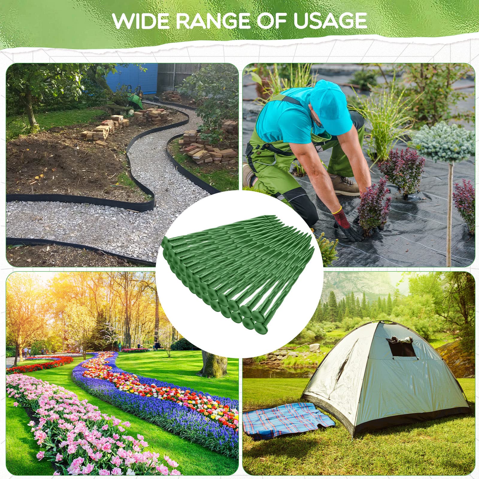 Snapklik.com : Handepo 250 Pcs 8 Inch Landscape Edging Spikes Plastic ...
