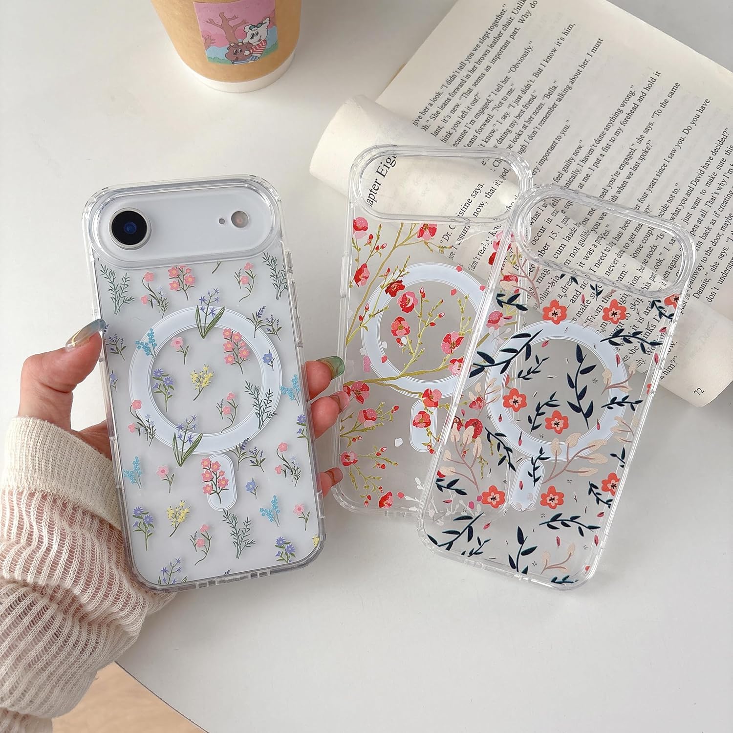 QLTYPRI Magnetic for iPhone Air Case Compatible with Magsafe, Cute Floral Flower Aesthetic Phone Case Slim Clear Anti-Yellowing Shockproof Phone Cover for Girls Women - Colorful - Image 9
