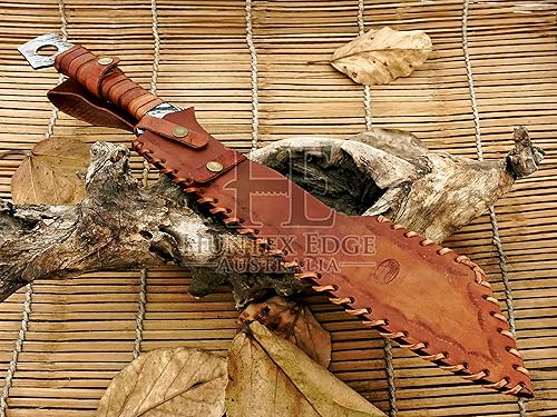 Miniatura 8 de HUNTEX - Cuchillo táctico exclusivo legendario de hoja de acero de Damasco Zombie Machete | 23 pulgadas de largo | Maquinilla de afeitar afilada de