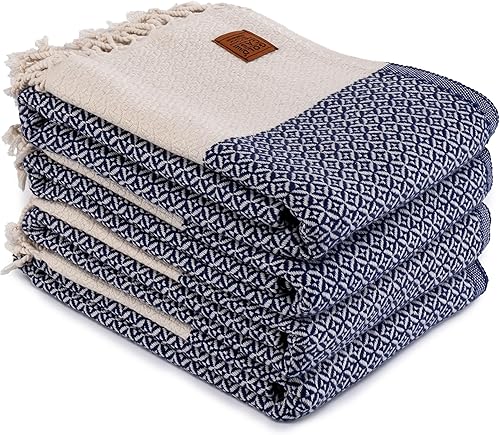 Miniatura 217 de Gold CASE - Juego de 4 toallas de mano turcas para baño, toallas de baño 100% algodón, toalla pequeña de cocina Helen para spa, cara, té y paño