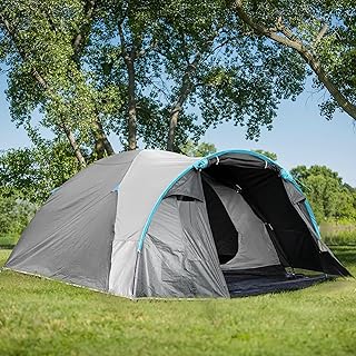 BlueWood Dome Camping Tent for 3-4 Person, Double Layer, Lightweight Holiday Family Camping and Hiking Tent, Waterproof, Sewn-in Groundsheet