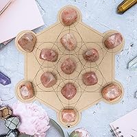 Vista 7 de Crocon (2200+ quilates) Piedras y cristales de Sunstone pulidos a granel Kit de cristales naturales para Reiki, piedras pulidas, equilibrio