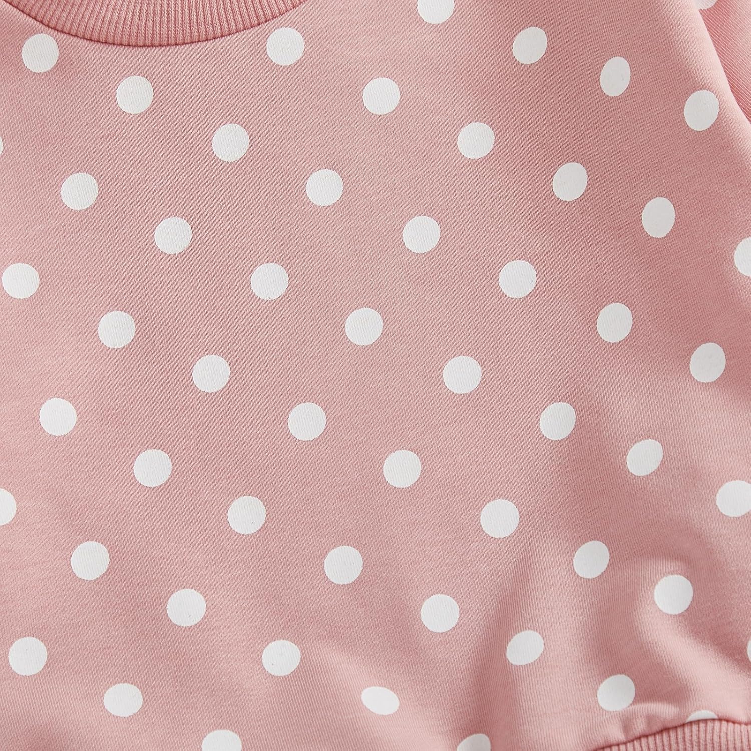 Mubineo Toddler Baby Girl Clothes Cute Polka Dot Sweatshirt Sweatpant Outfits Newborn Girls Fall Winter Tops Pant Outfit - Image 9