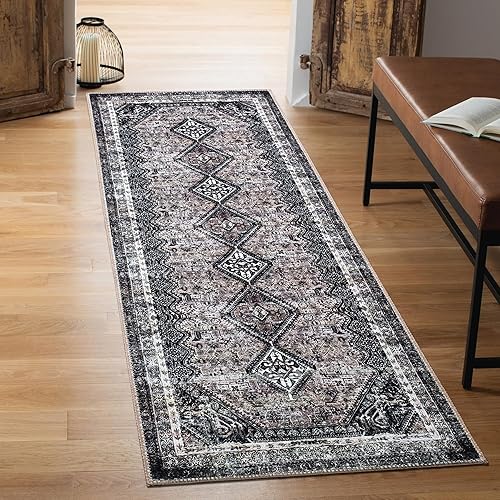 Keen Home Design Alfombra de pasillo de 2 x 10 pies, lavable a máquina con respaldo antideslizante, ideal para pasillo, entrada, cocina, cuarto de