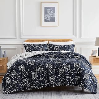 Queen Size Comforter Set, Full Size Bedspread with 2 Pillow Shams, Blue