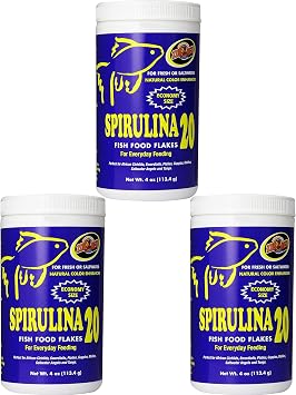 Zoo Med Spirulina 20 Flake Fish Food, 4-Ounce (3 Pack)