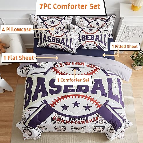 Miniatura 8 de FAIRY KAARI Juego de edredón con estampado de telaraña para niños, tamaño individual, 7 piezas, diseño de araña roja, para adolescentes y niños (1