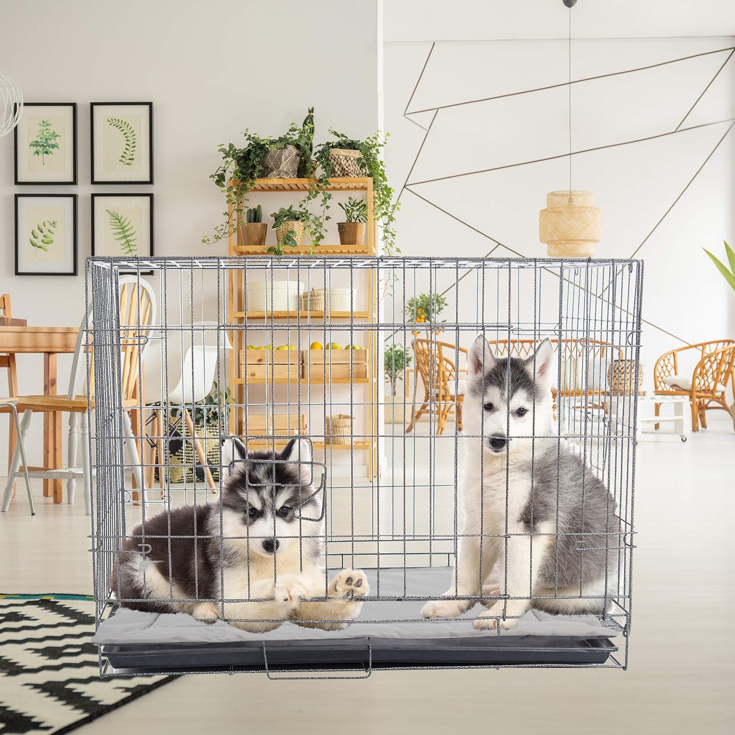Downtown Pet Supply Two-Toned Waterproof Comfort Crate Mat Beds for Indoor/Outdoor Use (Light and Dark Grey, Large) : Pet Supplies