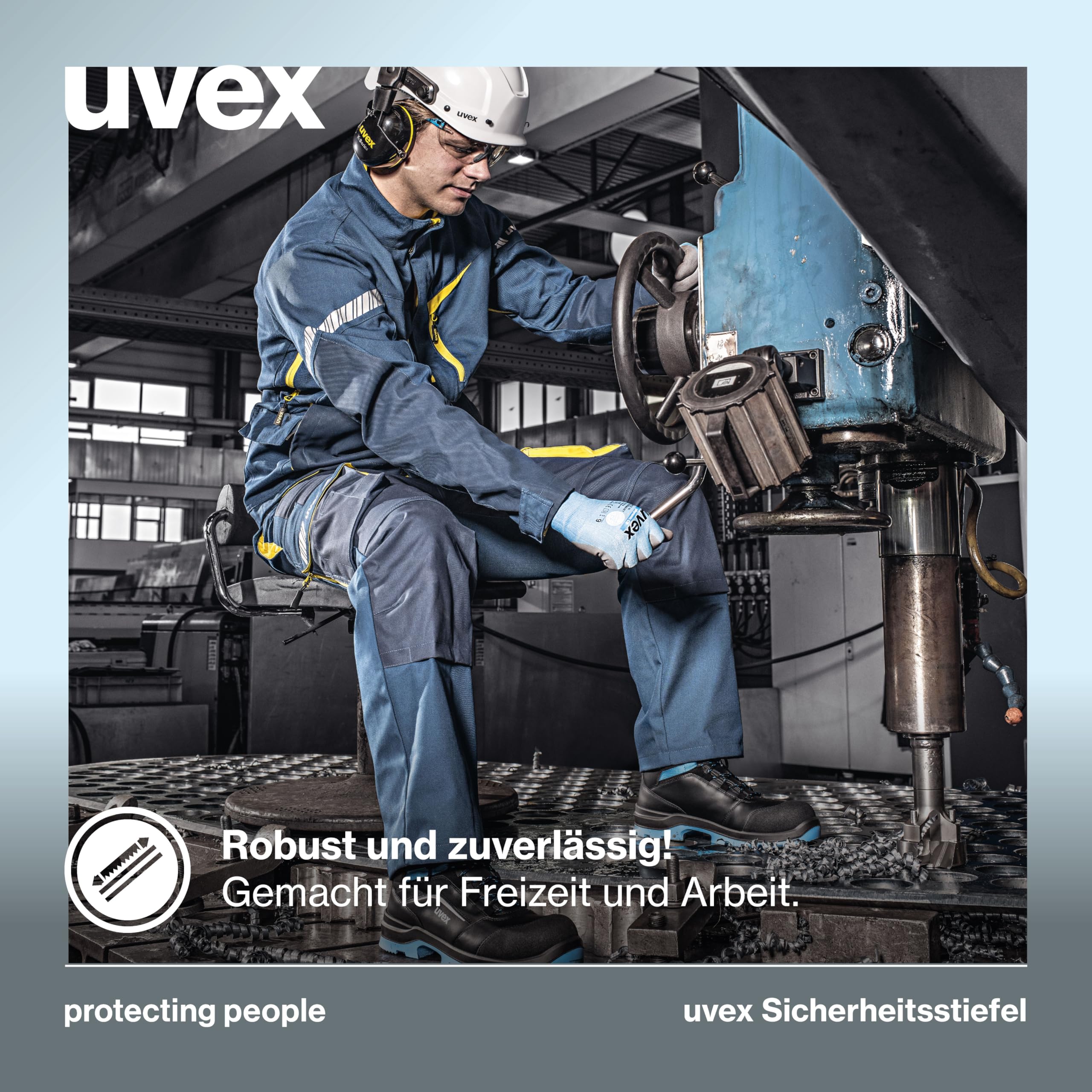 Uvex 2 xenova Sicherheitsstiefel S3 SRC, Schnürstiefel, Arbeitsschuhe für Herren, Schwarz/Grün