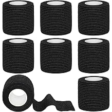 Tindobewan 8 Rolls Cohesive Bandage 2 x 5 Yards Self Adherent Bandage Wrap Breathable Vet Tape Elastic Adhesive Bandage for Sports, Wrist, Ankle, Tattoo WrapsBlack