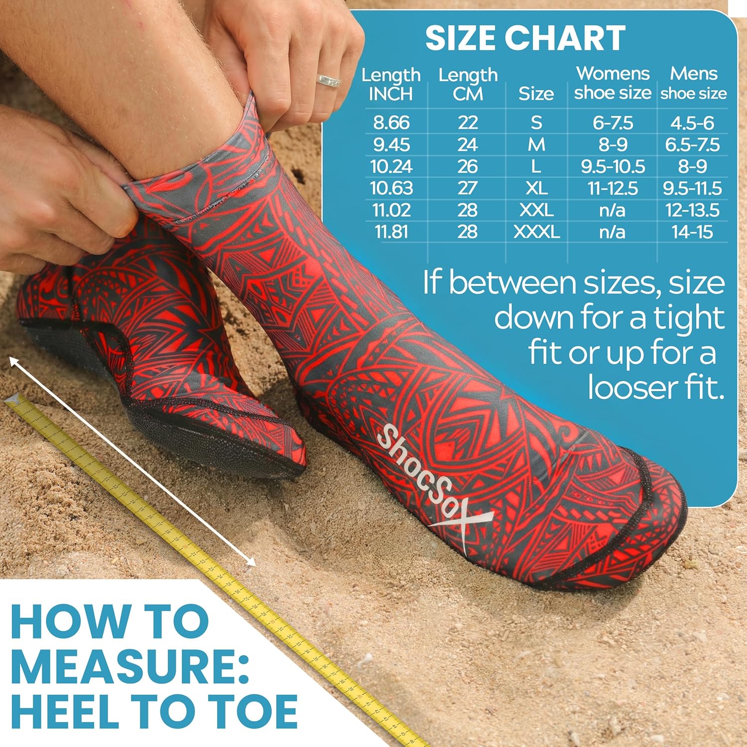 ShocSox Sand Socks for Beach Volleyball & Soccer – Reinforced Sand Volleyball Socks with No-Holes Soles & Maximum Protection