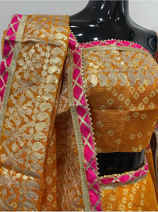 Aashiv's Collection hintelbisesı lehenga Sarı M