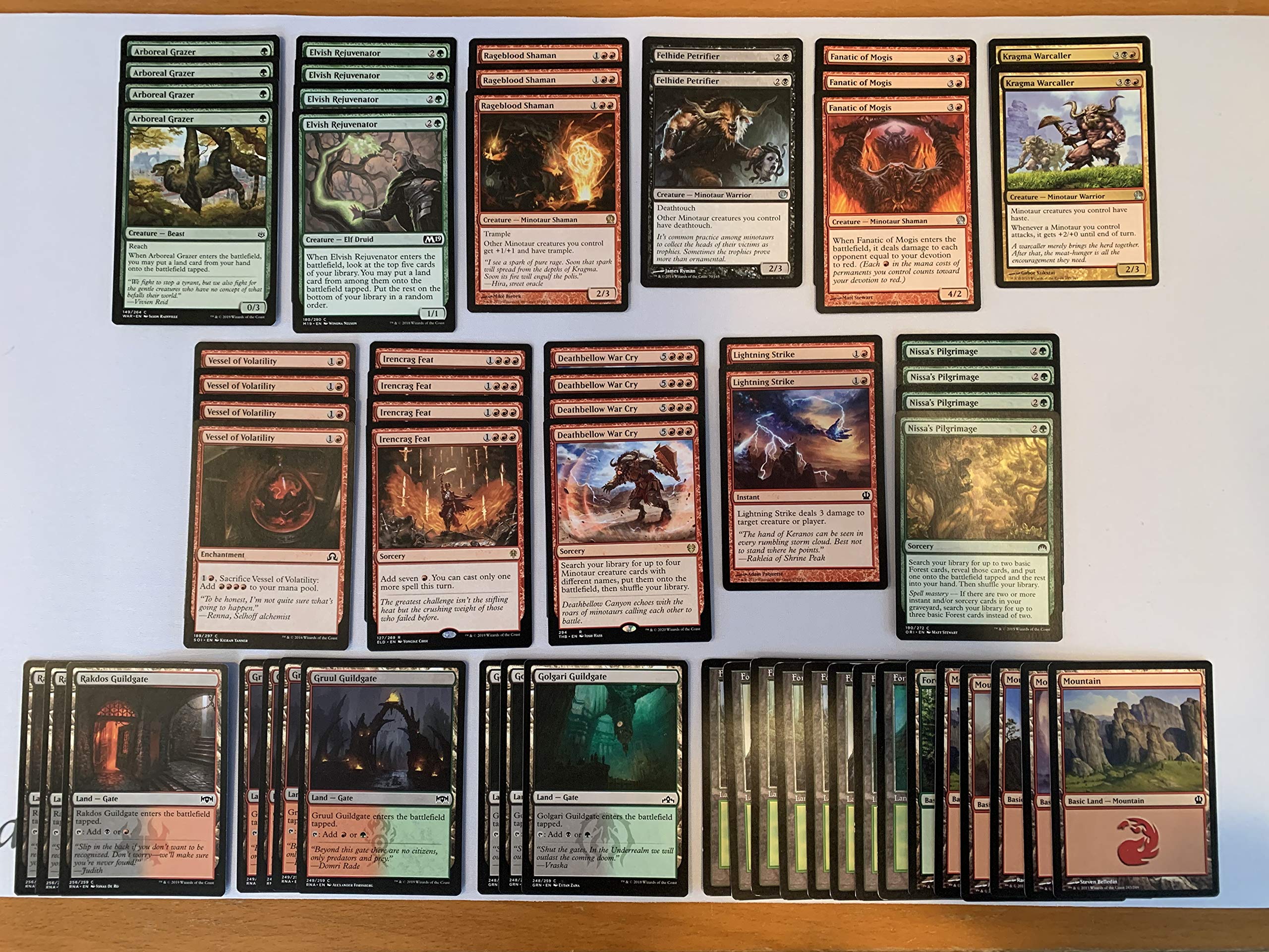 Elite Minotaur Combo Deck - Red Black Green - Very Powerful - Modern & Pioneer Legal - Custom Built - Magic The Gathering - MTG - 60 Card!