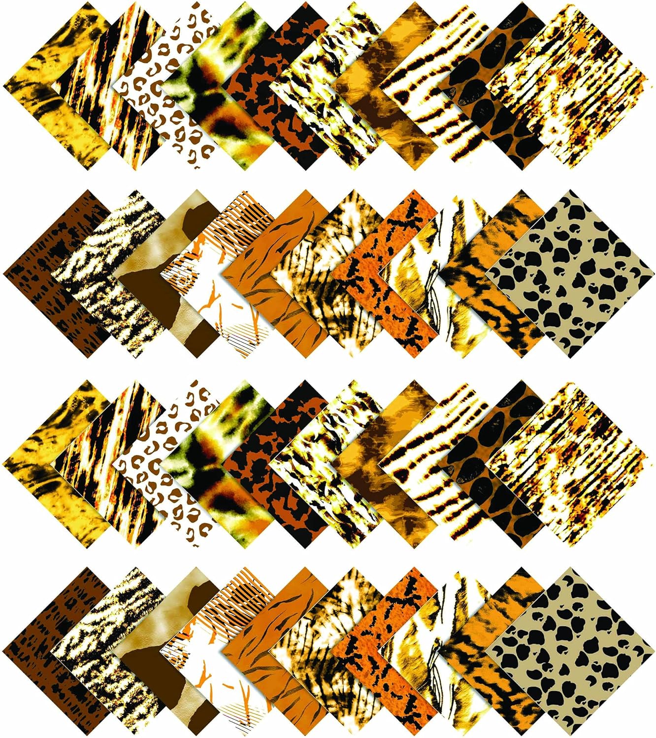 Soimoi Yellow Jelly Roll Fabrics for Quilting 40 Strip 2.5" Inch Cotton Strips Bundles, Perfect Quilting Fabric for Craft Project, Precut Quilt Fabirc, Cotton Strips for Decor, Blanket- Animals Print