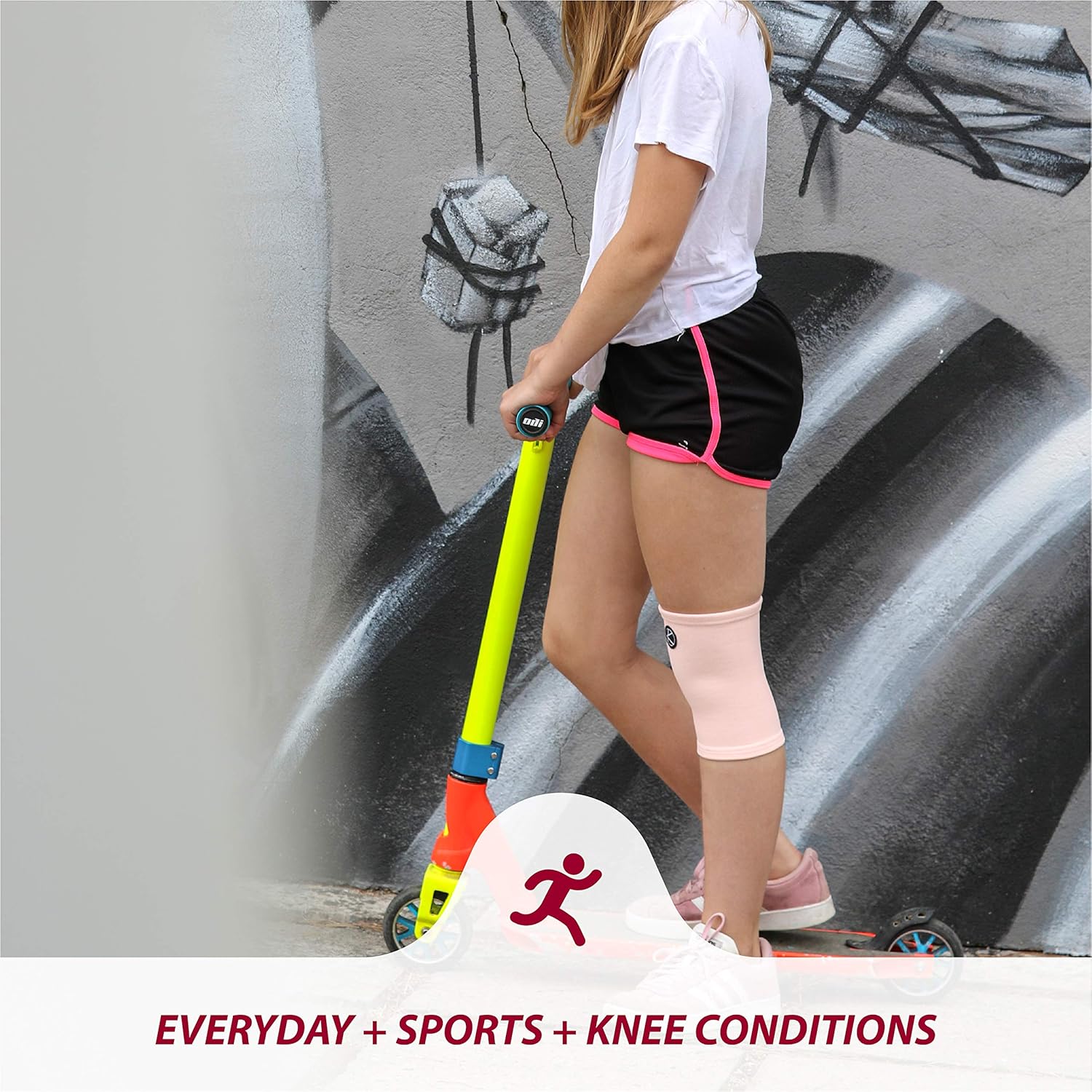 Pink Kids Knee Sleeve Bundle: 1 Kids Knee Sleeve (Neon Pink) and 1 Kids Knee Sleeve (Light Pink)