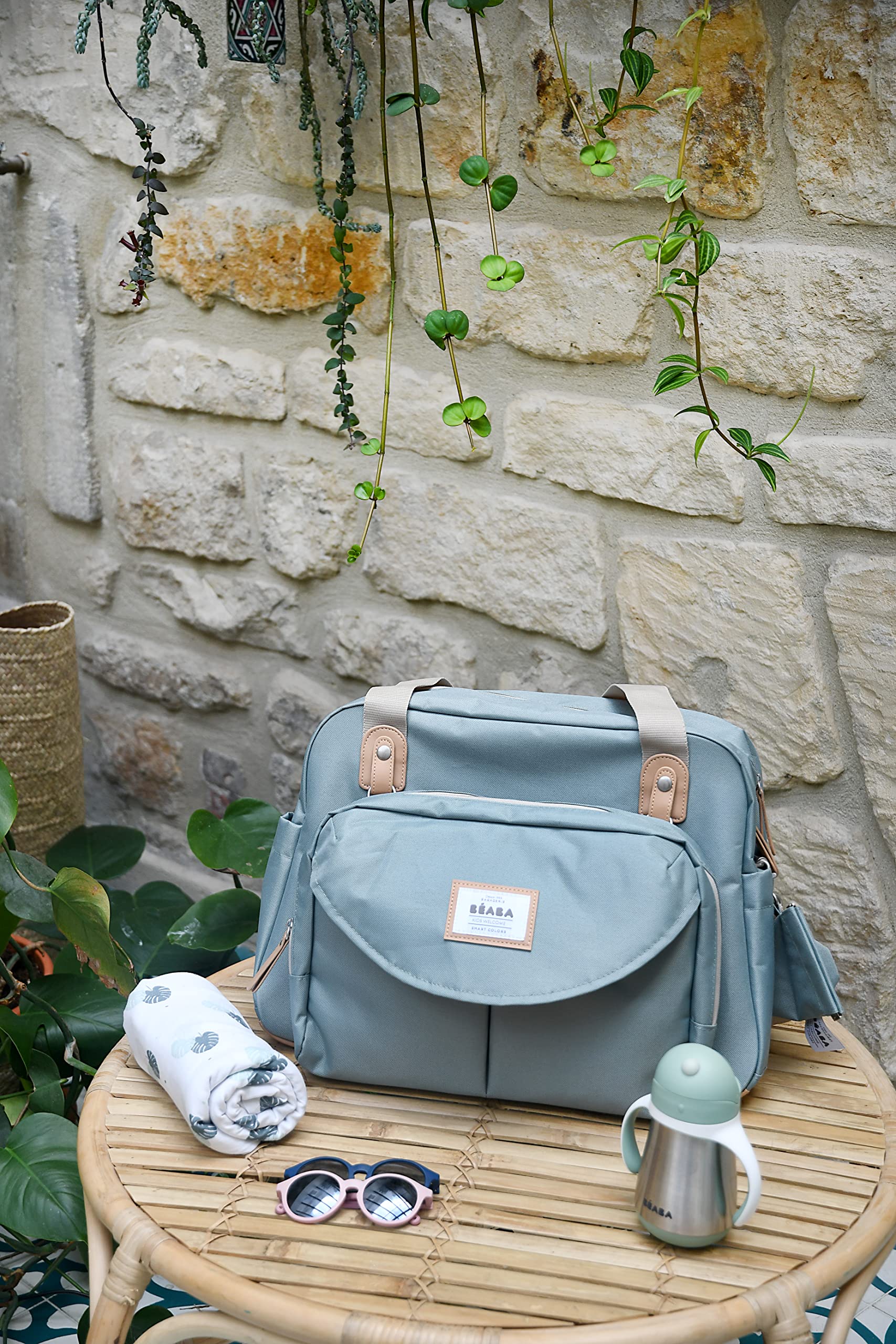 BÉABA, Sac à Langer Genève II, Modulable, Grande contenance, Rangements multiples, Pochette avant amovible, repas isotherme, Système attache poussettes