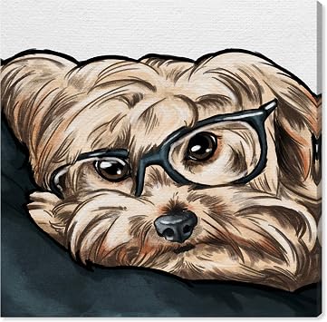Oliver Gal Lazy Days The Dogs and Puppies Wall Art Decor Collection Contemporary Premium Canvas Art Print