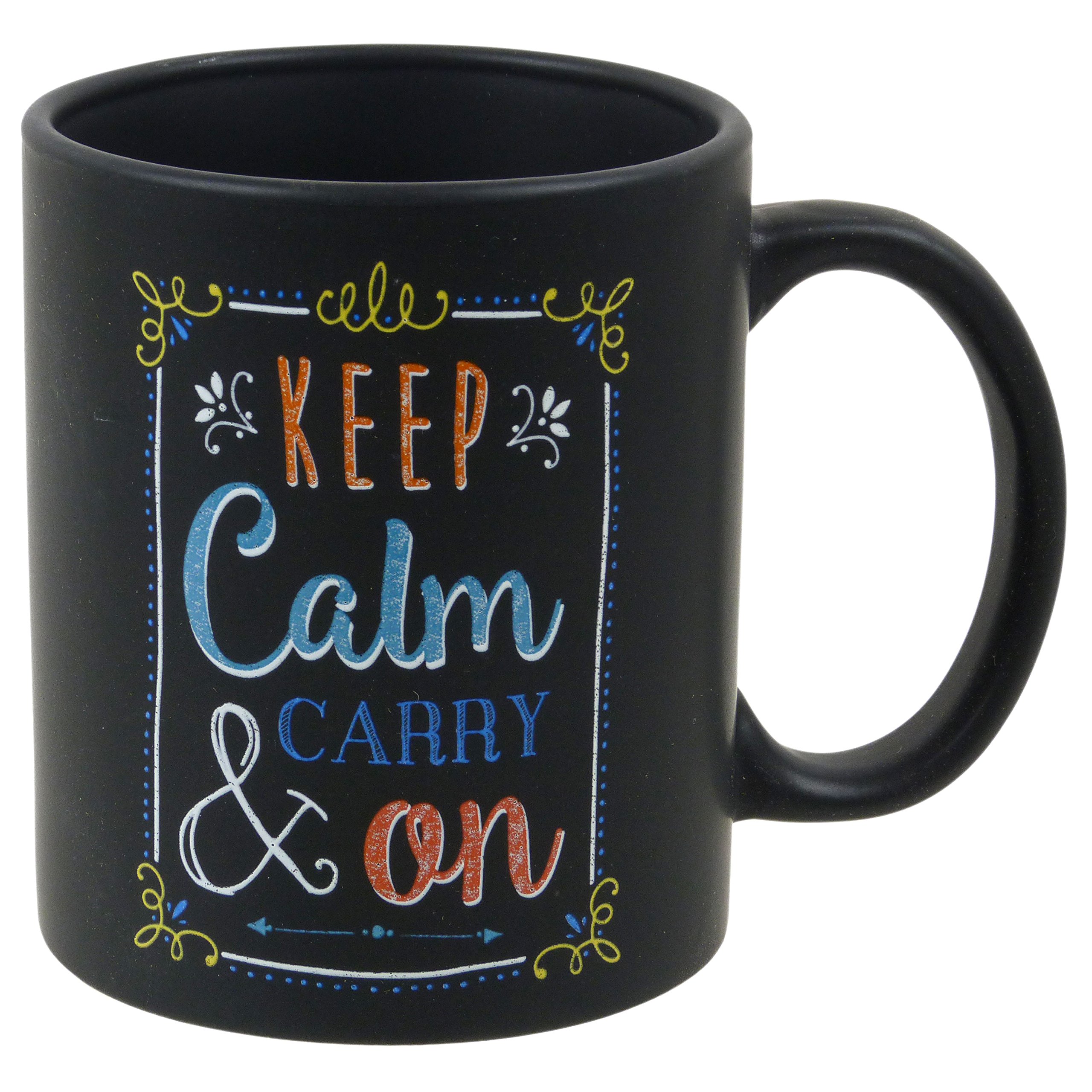 Black Chalkboard StyleChina MUG/CUP Gift Boxed Chalk Talk Collection (Keep Calm & Carry On)