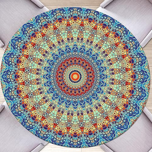 Mantel redondo elástico redondo para exteriores, mantel redondo ajustable con elástico para mesas redondas, mantel impermeable lavable para picnic,