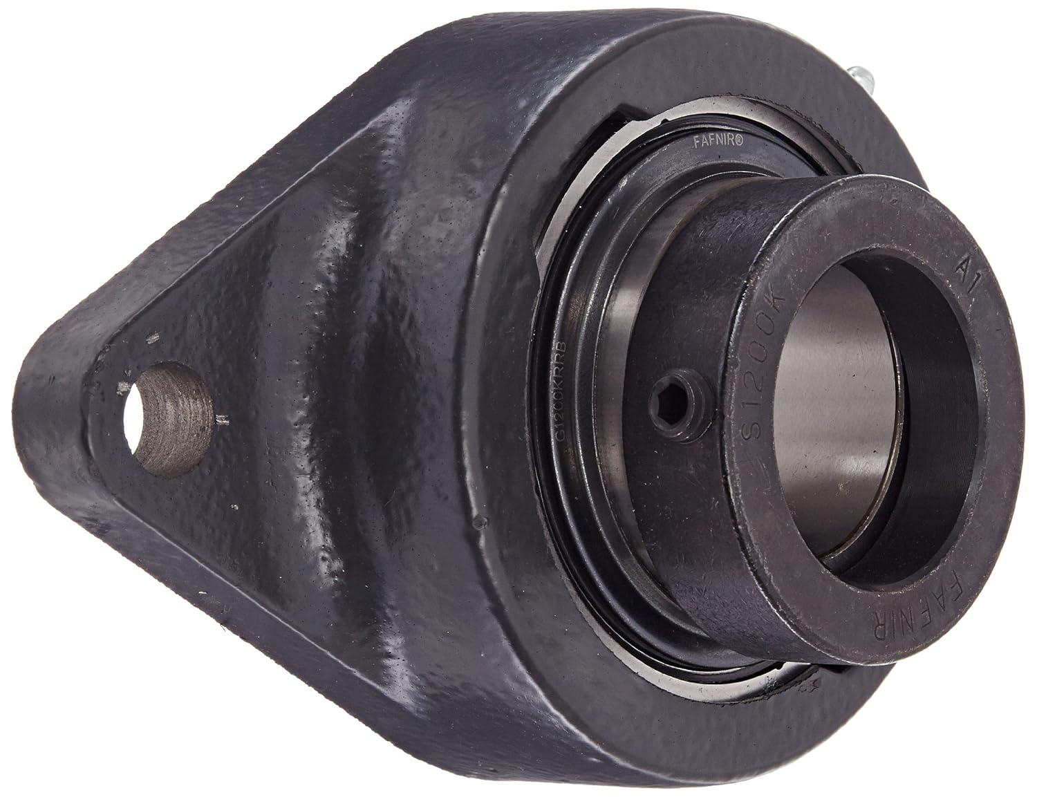 Timken RCJT2 Flange Unit, 2 Bolt Holes, Industrial-Duty, Relubricatable, Non-Expansion, Cast Iron, Eccentric Locking Collar, Inch, 2" Bore Diameter