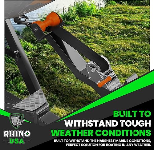 Miniatura 3 de Rhino USA Correa de cabrestante de barco con gancho (2 pulgadas x 20 pies) - Resistencia a la rotura de 5,016 libras - Correas de cabrestante de