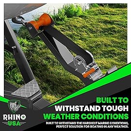 Rhino USA Boat Winch Strap with Hook (2 x 20\') - 10,000lb Break Strength - Ultimate Replacement Boat Trailer Winch Straps with Safety Hook - Compatible with Pontoon, Jet Ski, Fishing Boat & More!