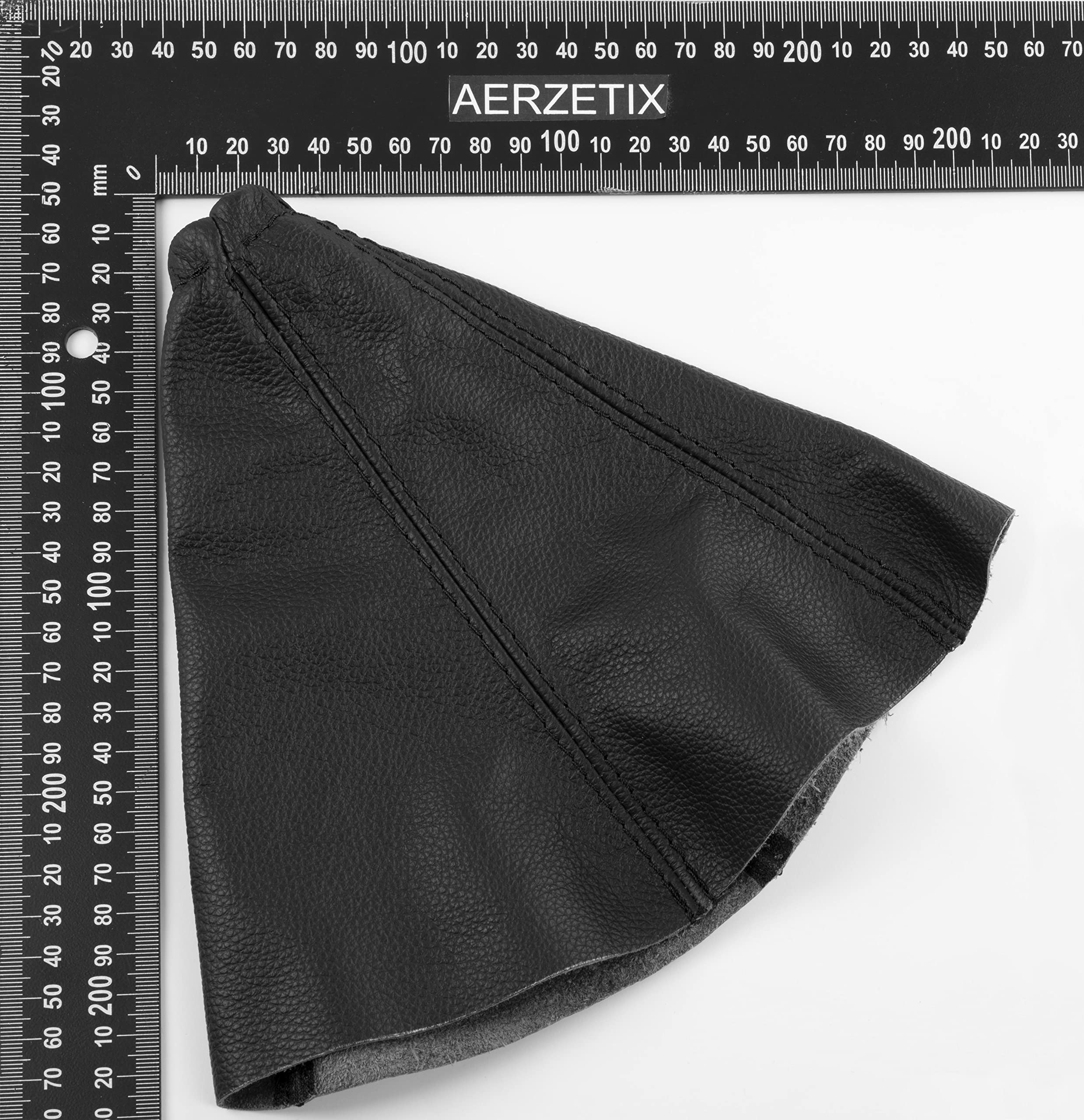 AERZETIX - C60298 - Soufflet de levier de vitesse en cuir véritable - compatible avec Kia Sorento 2002-2006 - couleur : noir avec surpiqûres noires - pour boîte de vitesse manuelle