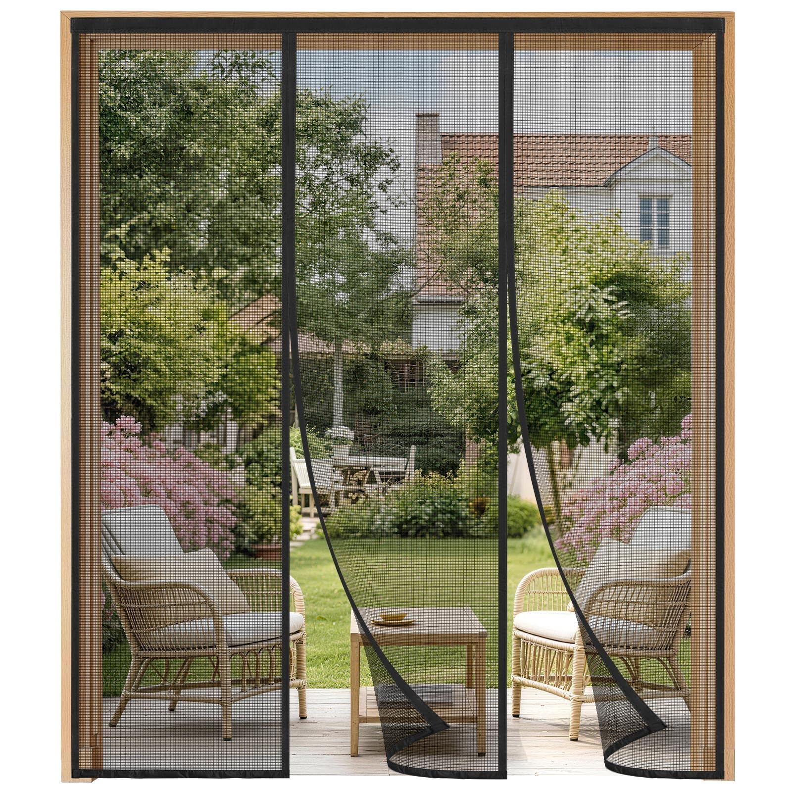 Moustiquaire double porte 150x180cm pour bloquer les insectes sans percer