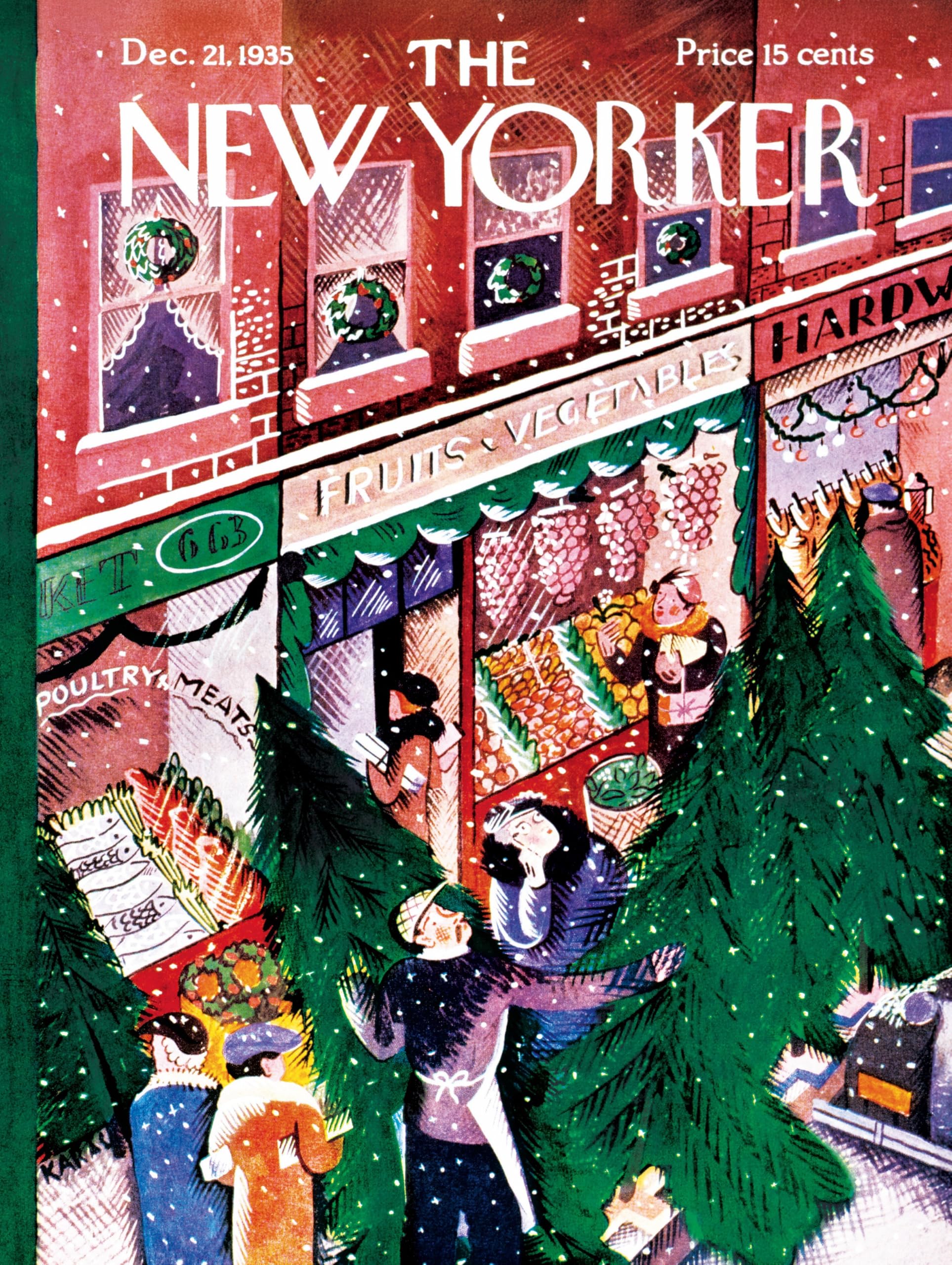Amazon.com: New York Puzzle Company - New Yorker Evergreen Corner