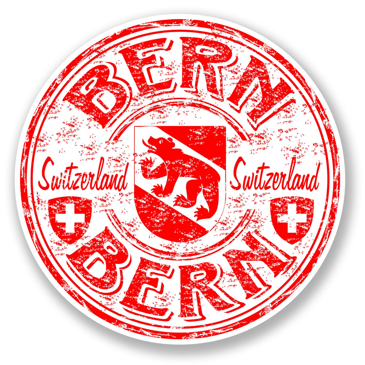 Destinationvinyl Multi 2 X Bern Switzerland Vinyl Sticker Decal Luggage Travel Laptop Tag Label #6688 (10Cm X 10Cm)