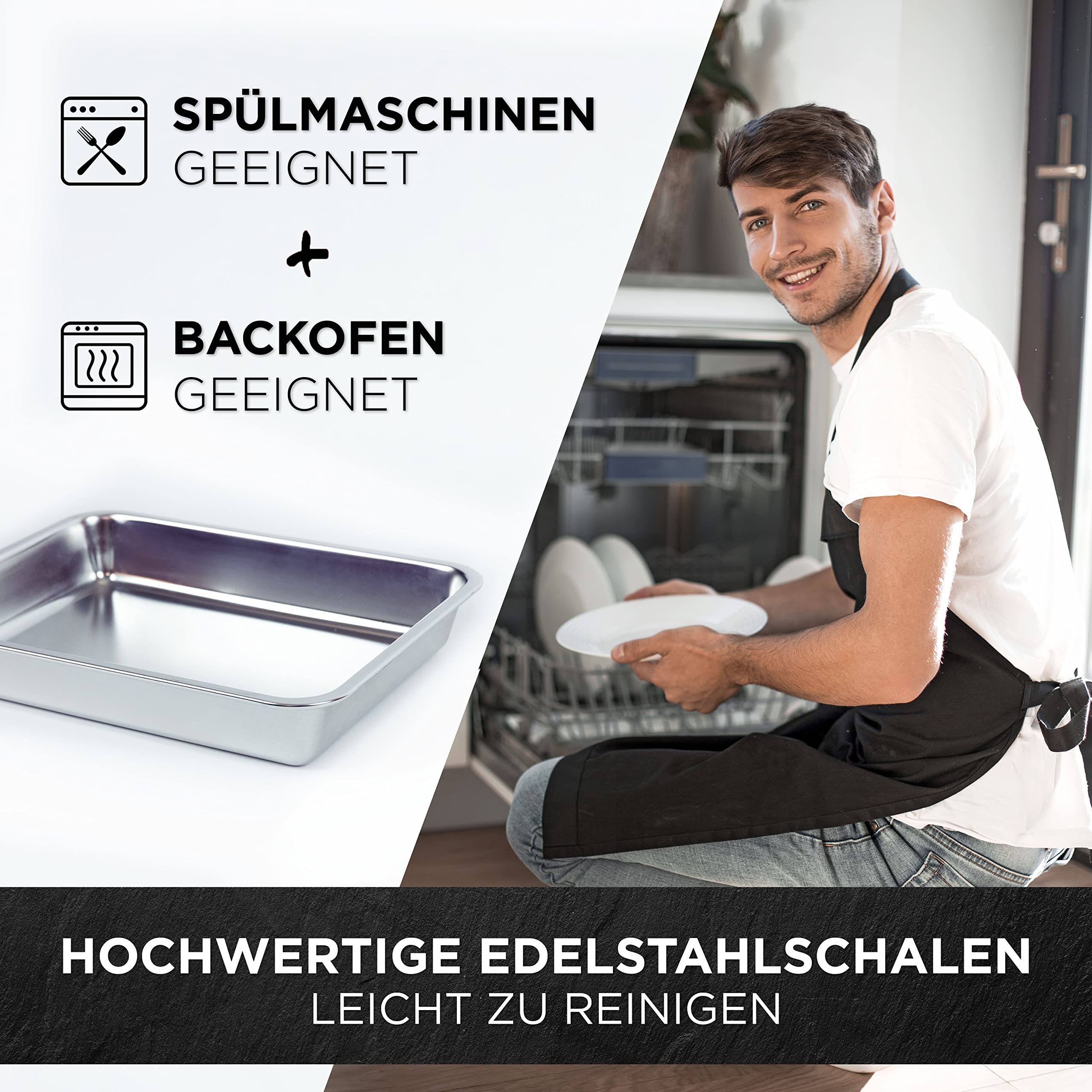 Bolson Bambus Schneidebrett mit 2 Auffangschalen - Bambus Holzbrett mit hochwertigen Edelstahl Auffangwannen - Praktischer Küchenhelfer mit 2 robusten Behältern - Plus 12 Gratis Rezepte & Tipps
