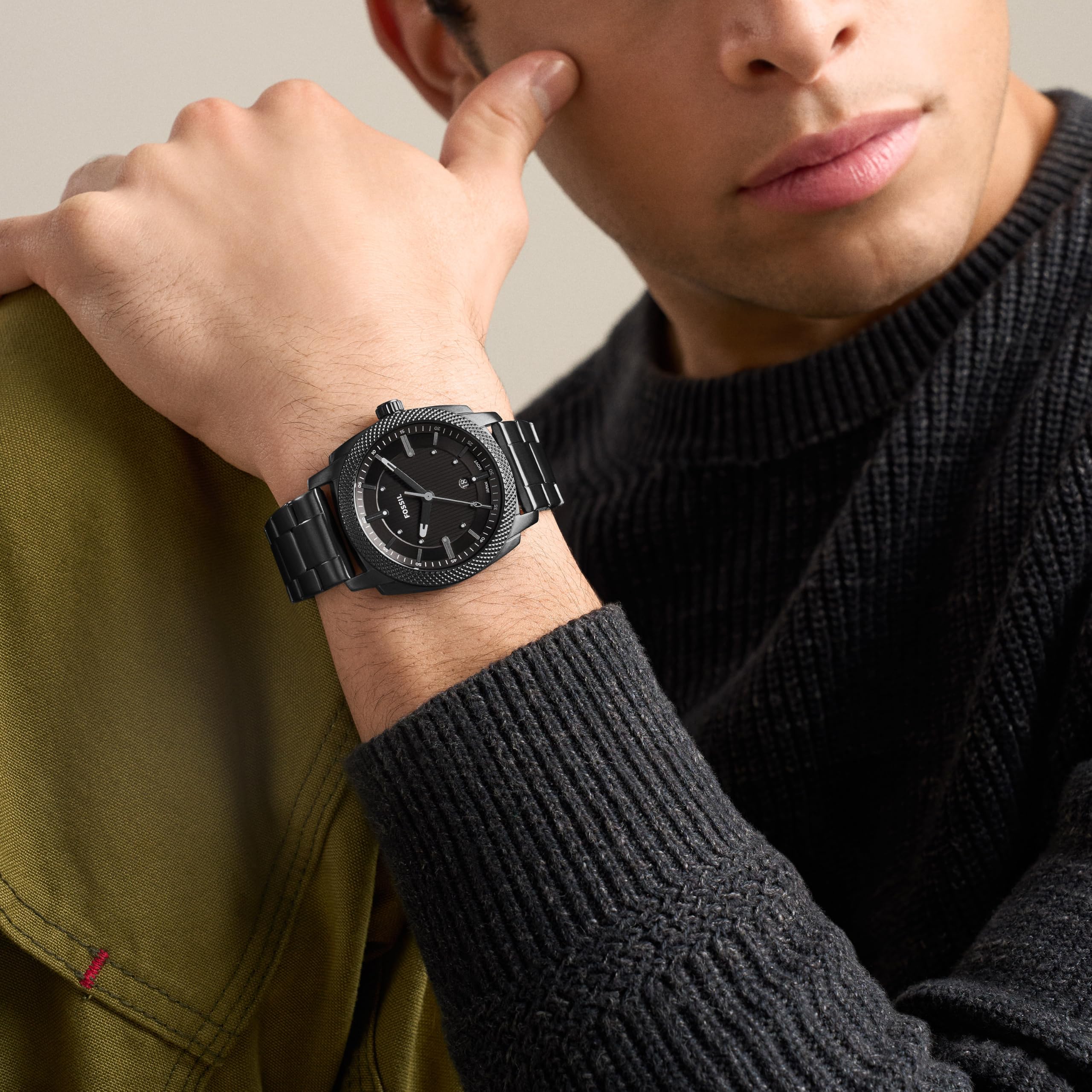 Fossil Machine Uomo Orologio in acciaio inossidabile nero 41MM, FS6186
