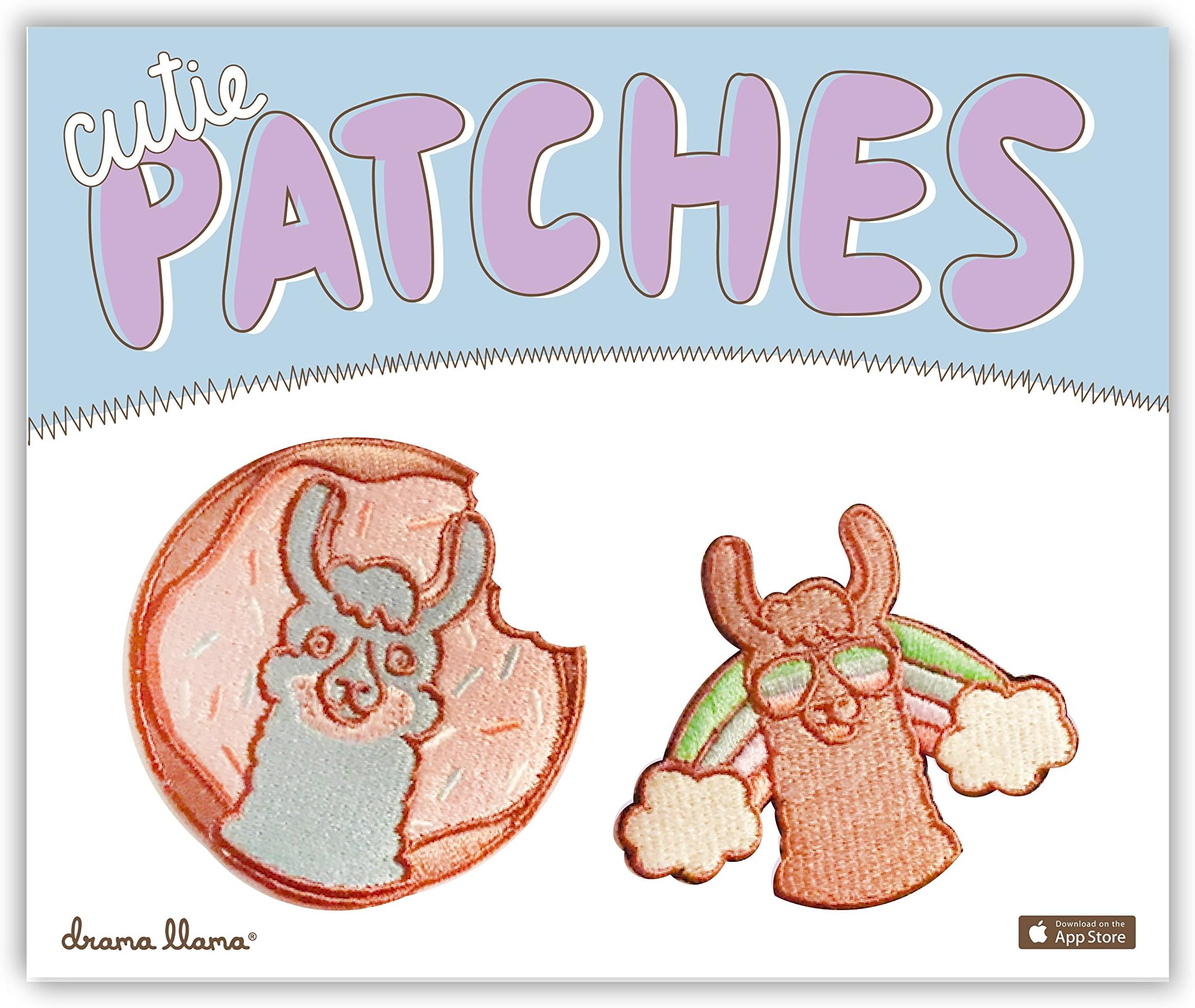 Drama Llama Cute Iron On Patches for Jeans & Jackets | Rainbow Iron-On Patch for Women Kids | Gifts For Kids or Teens | Donut Appliques | Embroidered Patch | Novelty Patches | Llama Gift