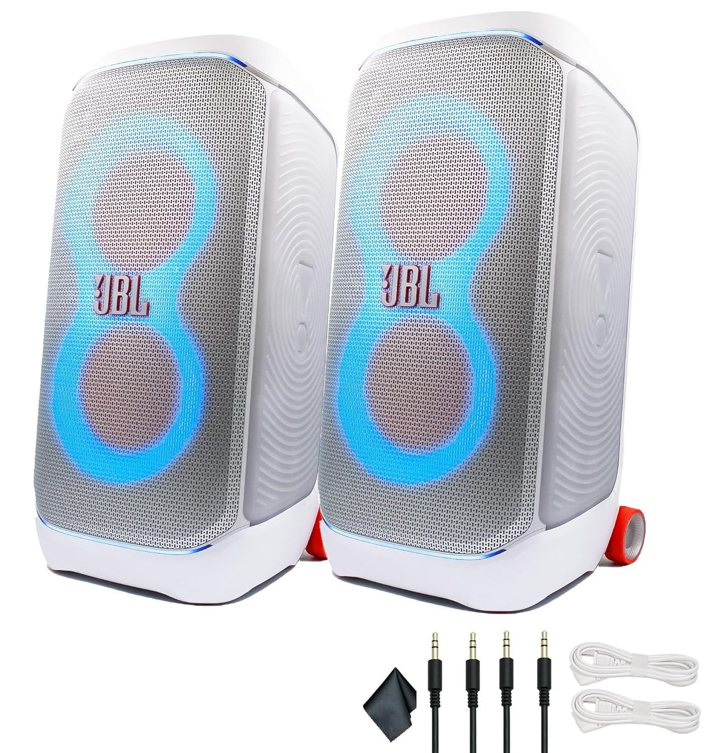 JBL PartyBox Stage 320 White - 240W Portable Wireless Splash Proof Speaker - 12 Hours of Playtime -