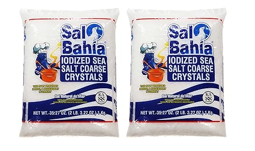 Sal Bahia - Cristales gruesos yodados de sal marina 3527 oz 2 unidades
