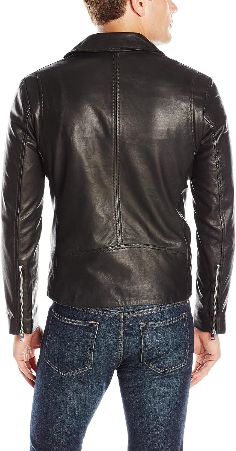 lamarque pleated leather jacket