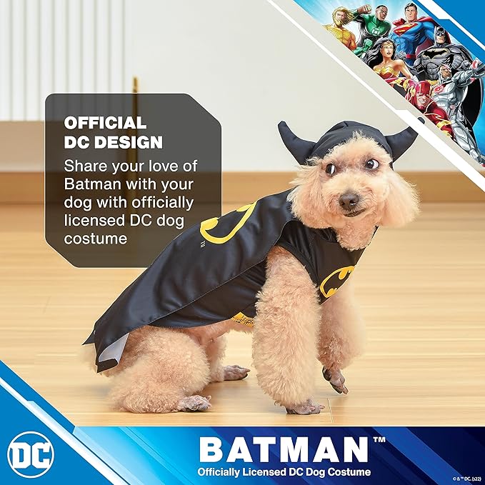 Disfraz de Perro Batman DC Comics, Talla X-Small miniatura 2
