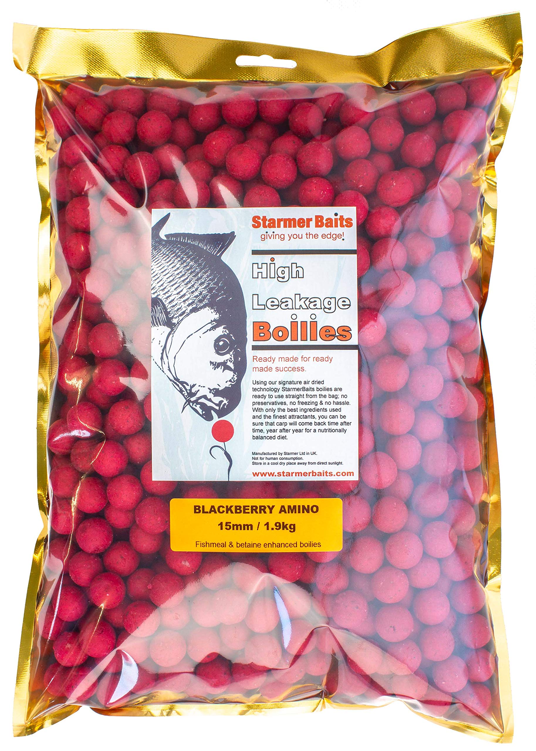 STARMER aquatic feed boilies/BLACKBERRY AMINO / 15mm / 1.9kg