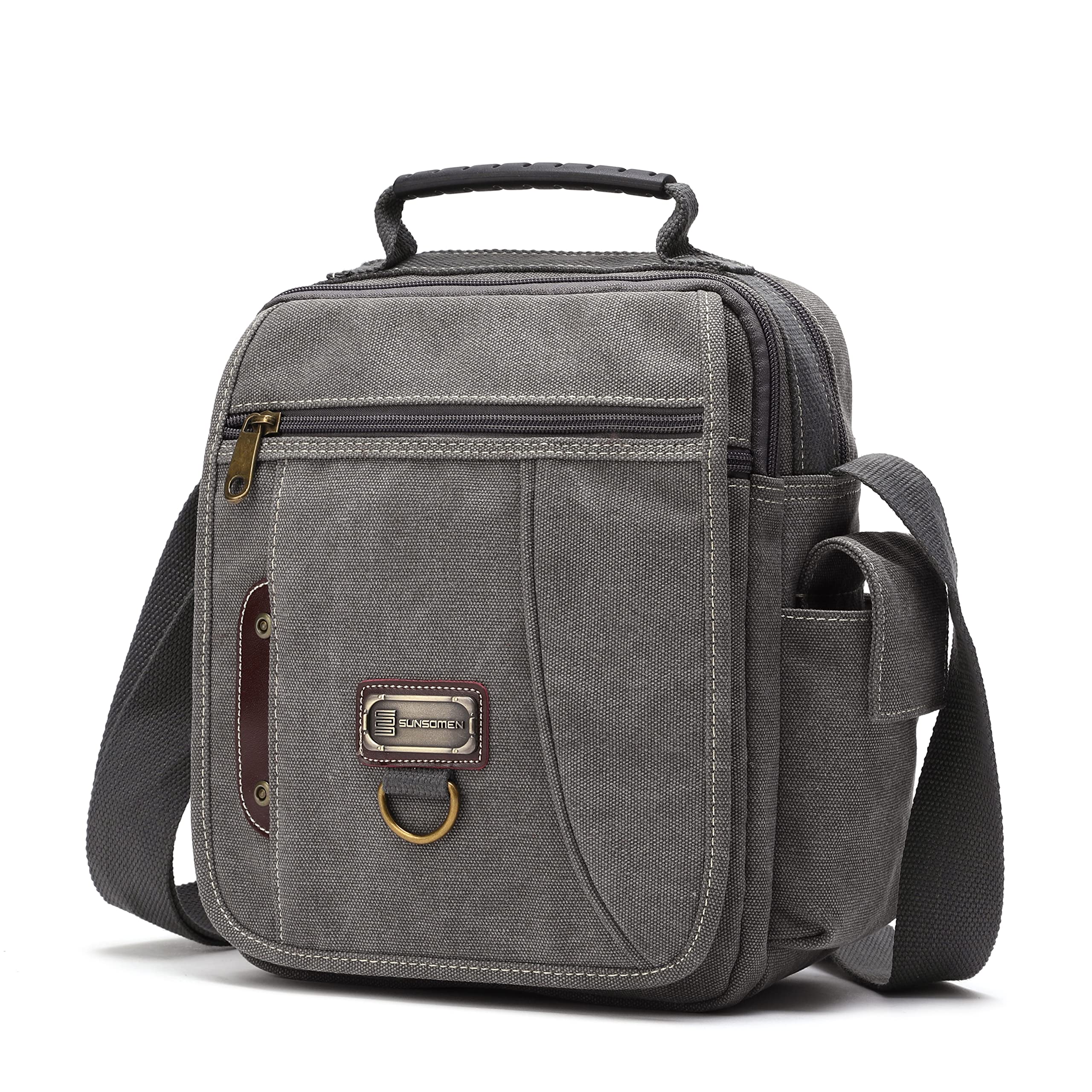 Sunsomen Men's Canvas Crossbody Messenger Bag - Small, Shoulder, Travel, Work Bag