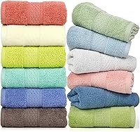 Vista 1 de Cleanbear Juego de 12 toallas de mano, 12 colores, 100% algodón, para baños y diferentes miembros de la familia, toalla de mano de baño ultrasuave