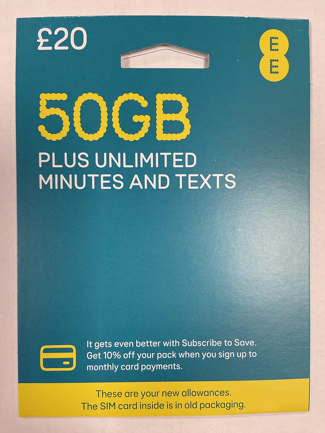 EE 30GB Data Sim Includes £20 pre-paid credit. 30GB Data, Unlimited ...