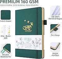 Vista 19 de A5 Bullet Dotted Journal Notebook 160gsm Thick Bleedproof Paper, Lay Flat Binding, 160 Numbered Pages Hard Cover Dot Grid Notebook/Bullet