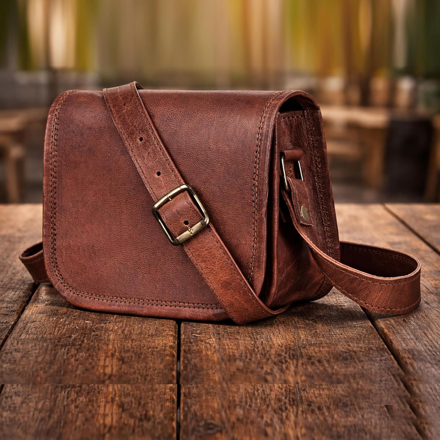 cuero 7 inch Small Handmade Crossbody Shoulder Genuine Leather iPad/Tablet Vintage Messenger Bag For 6.5 inch iPad Pro for Women Men