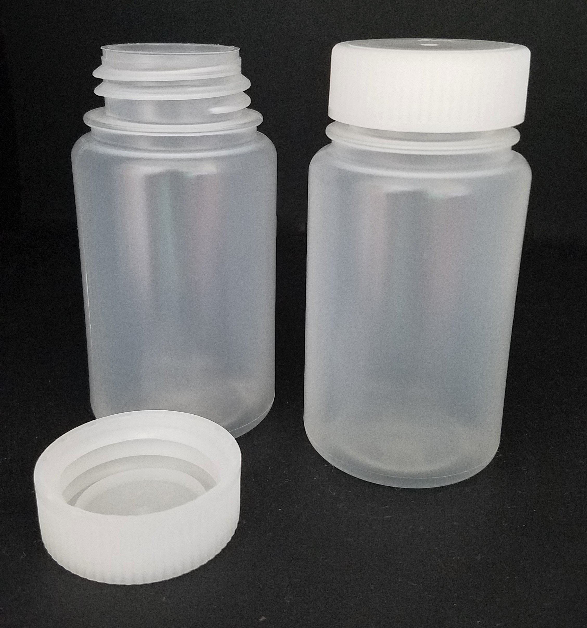 SPL Polypropylene Wide Mouth Reagent Bottle, 125 ml Capacity,Translucent, PP, Autocableve Case of 50