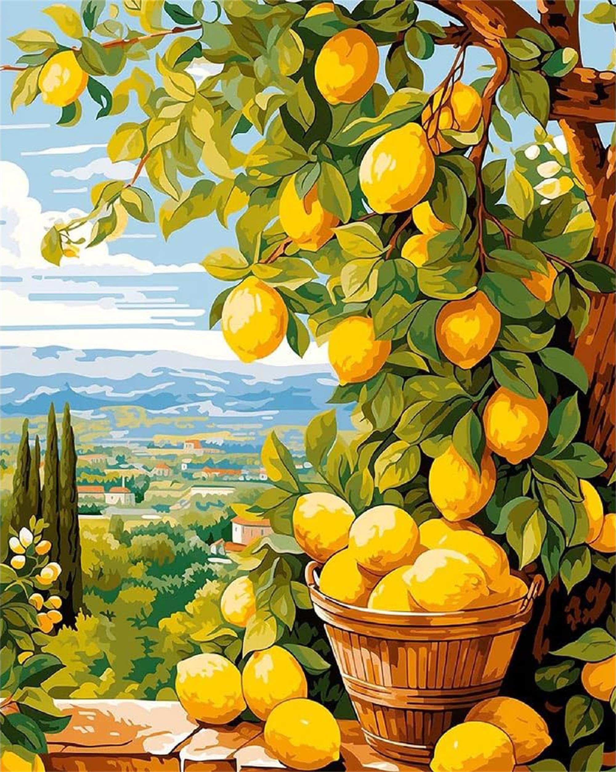 Nznanchu Lemon Diy Paint By Numbers Kits For Adults,Fruit Painting Kit On Canvas, Color By Numbers,Large Adult Paint By Number For Home Wall Decor,Gifts (Lemon)