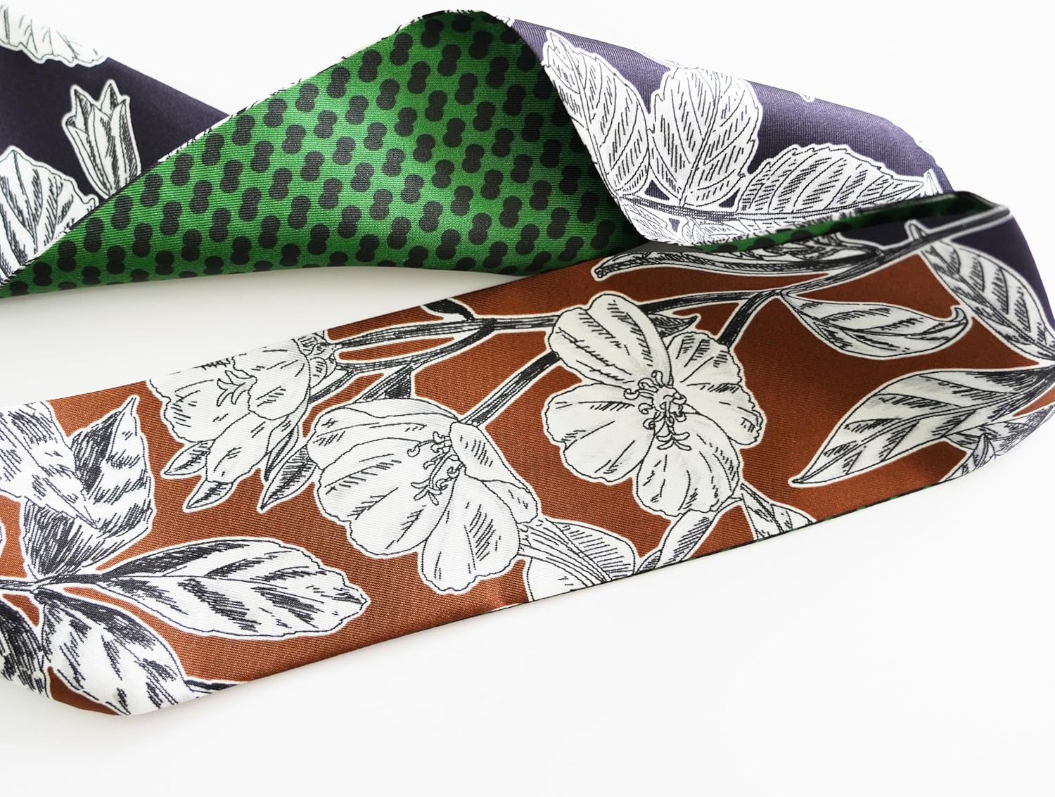 JERLA 100% Mulberry silk Scarf Bag scarf Head Hair Ribbon Handbag Handle wrap Tie Bundle Neckerchief Scarf for women - Image 4