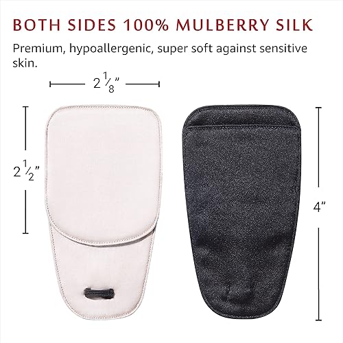 Miniatura 3 de Astropic Parche grande de seda para ojos para adultos y niños, gafas grandes para cubrir cualquier ojo (grande, beige cremoso)